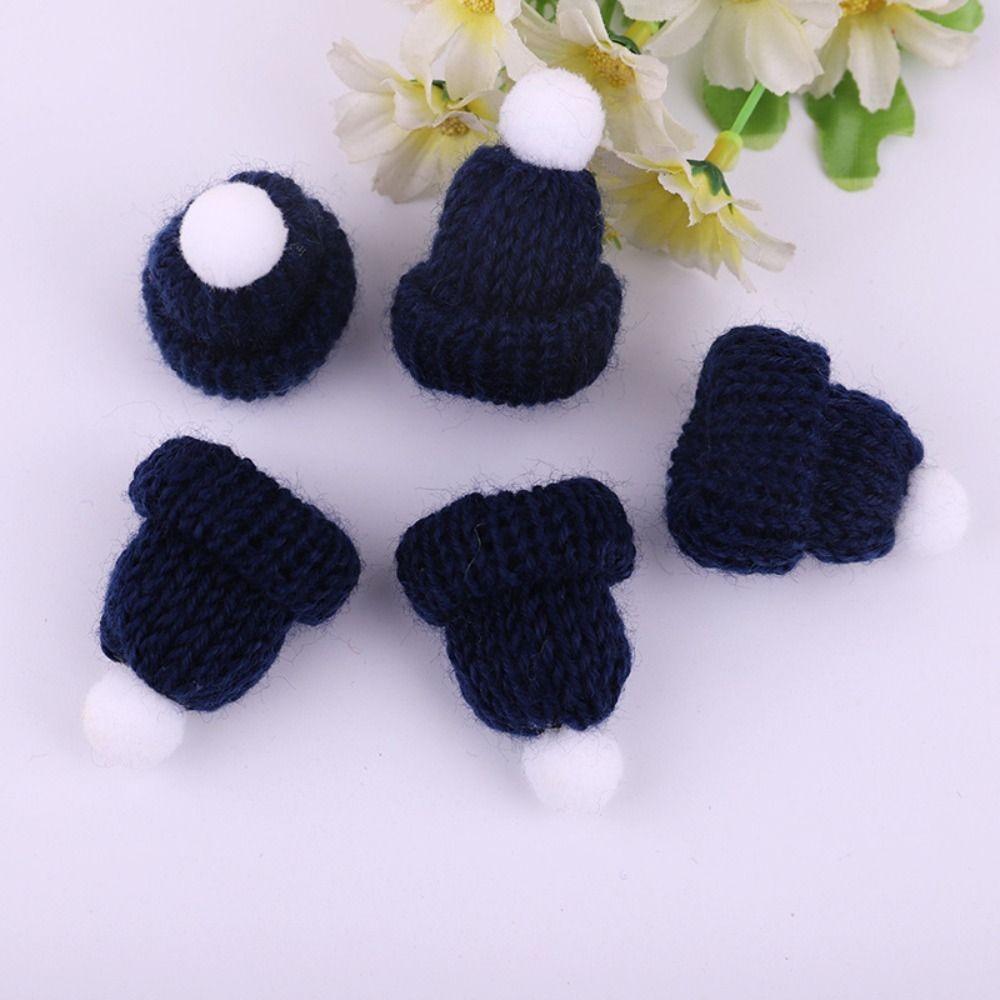 20pcs Yarn Doll Hats Knitting DIY Sewing Crafts Mini Party Cap Christmas