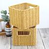 1Pc PP Simple Storage Case Practical Hand-woven Removable Imitation Rattan Desktop Organizing Box Storage Basket