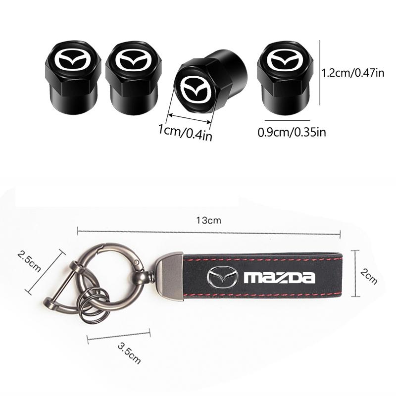 Car Tire Wheel Valve Caps Cover Suede Car Key Chain Ring Keychain For Mazda 2 3 5 6 7 323 626 RX7 RX8 MX3 MX5 Axela Atenza CX3 k2