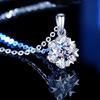 Korean Style Fashion Snowflake Carat Necklace Design Sterling Silver Light Luxury and Simplicity