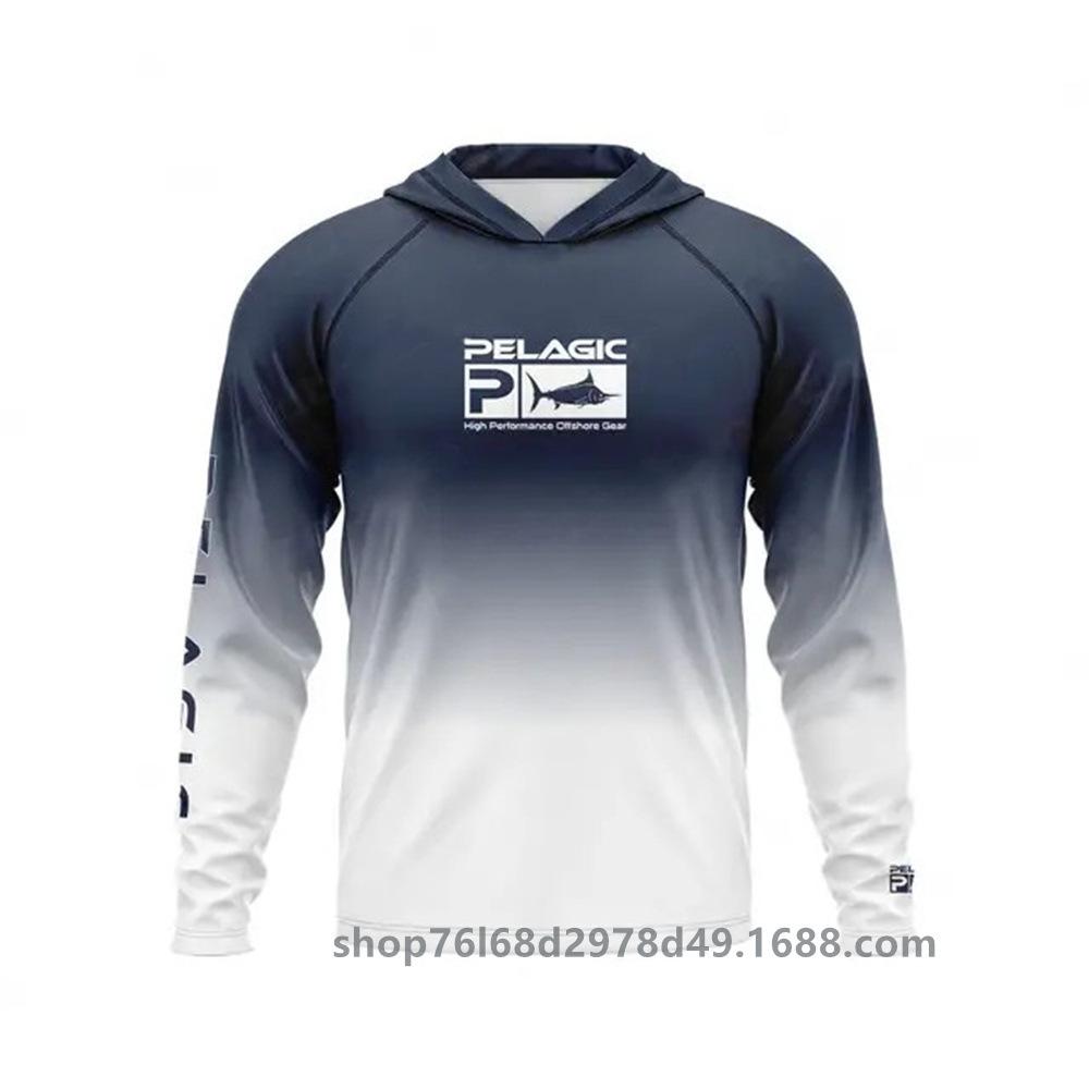 Pelagic fishing suit UPF50 long-sleeved T-shirt hoodie quick-drying breathable sunscreen supports customization