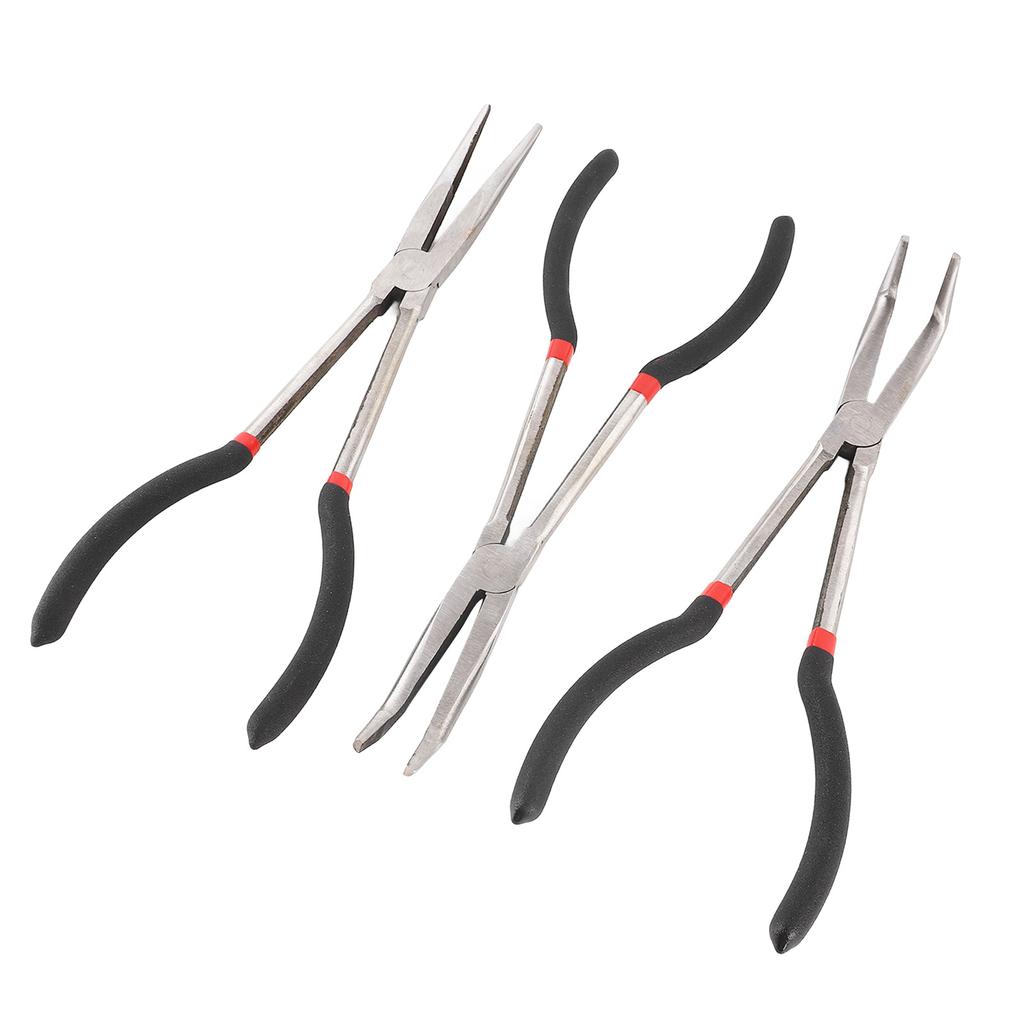 3 шт. Плоскогубцы с длинным носом 11 дюймов Стальные Удлиненные Прямые 45 градусов 90 градусов Плоскогубцы с длинным носом