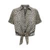 Блузка рубашечного кроя с леопардовым принтом с завязками Женская
