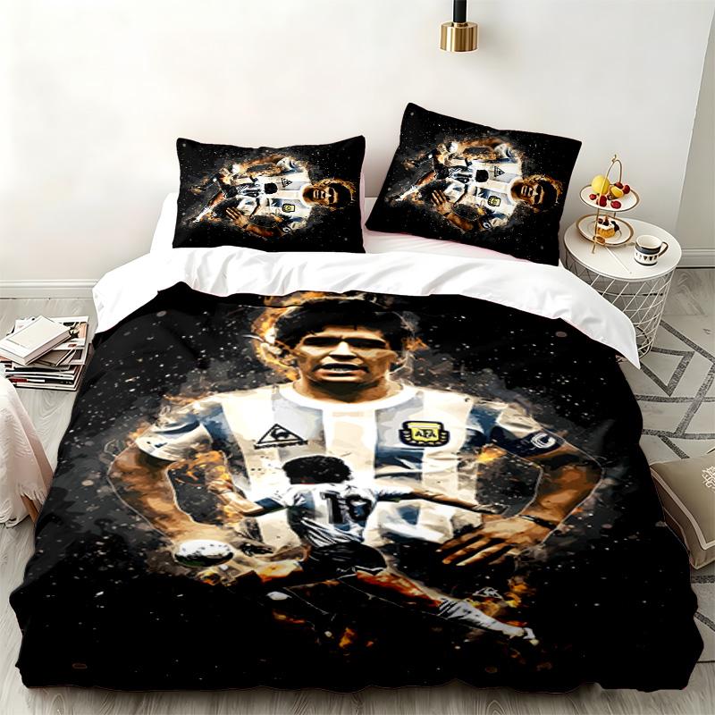 Diego Maradona 3pc set Perfect for bedroom use Comfortable bedding set includes a duvet cover and two pillowcases Ideal birthday or Christmas gift