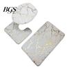 Shower Mat 3Pcs/Set Non-slip Toilet Carpet Quick Dry Polyester Marble Lid Cover Bathroom Rug for Home