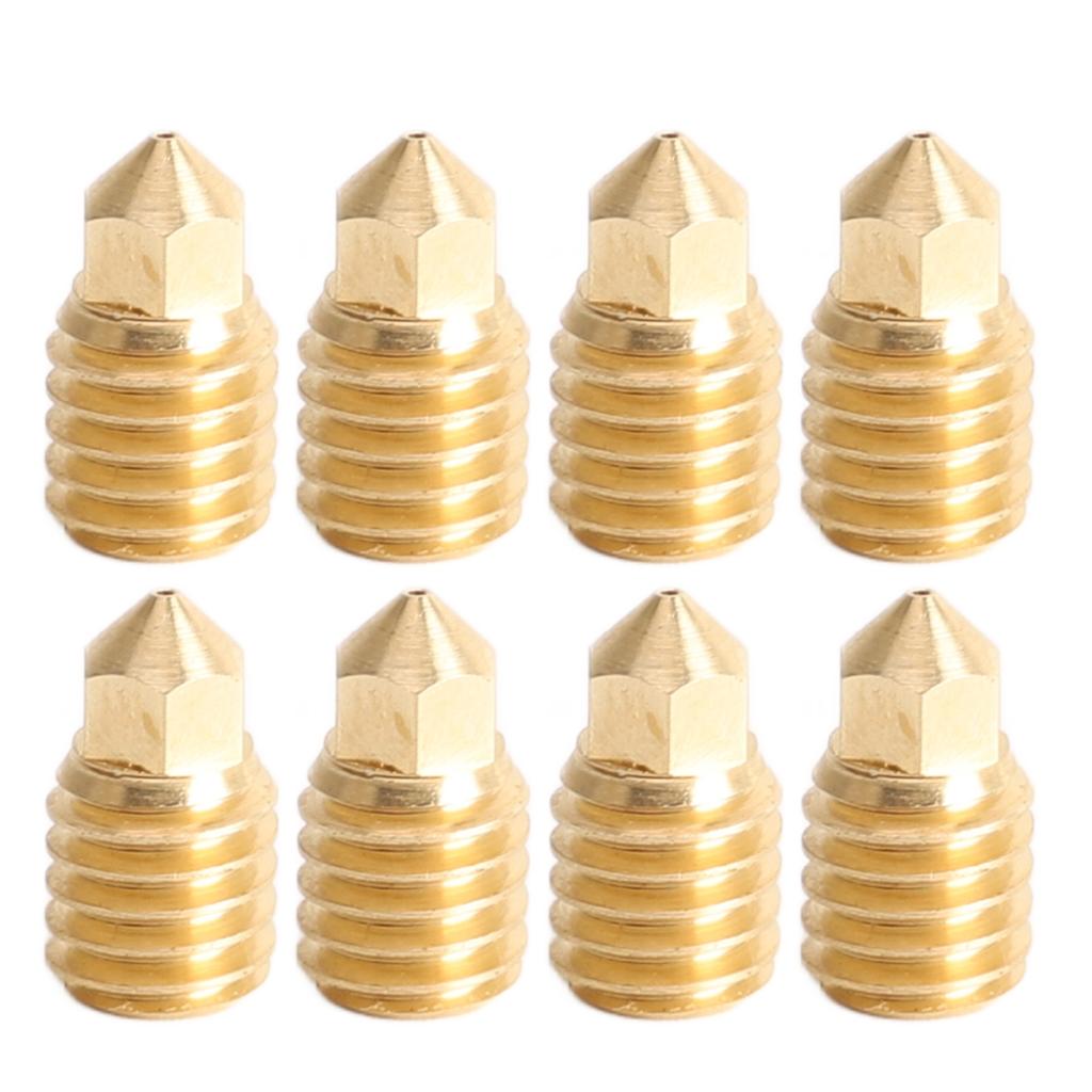 8Pcs 3D Printer Brass Nozzle Hotend Replacement for Bambu Lab X1c P1p 1.75 0.4mm High Temperature
