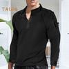 Мужская рубашка весна-осень на молнии с отложным воротником, свободный топ с длинными рукавами и средней длиной, однотонный пуловер для спорта, фитнеса, повседневной носки, толстовка