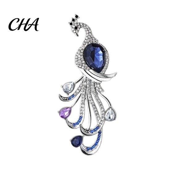 Rhinestone Animal Brooch Faux Crystal Peacock for Women, Bling Elegant Lapel Pin Pin, Dainty Clothing Jewelry Wedding Party Prom Shape