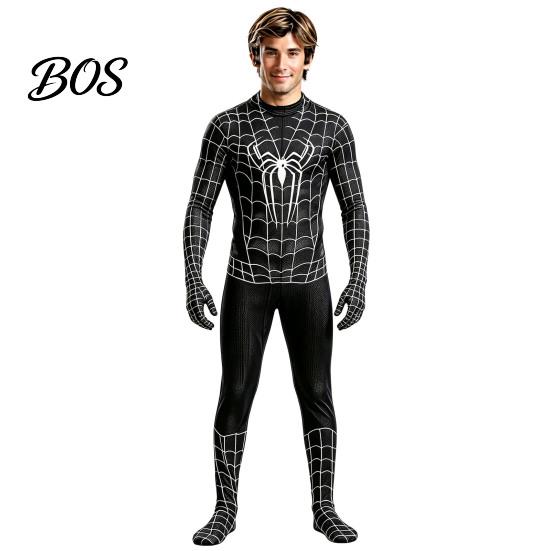Stretchy Cosplay Jumpsuit Spider Hero Full Bodysuit with Mask, Coverage Zentai Costume for Body Kids Adults, Outfit Fancy Dress Halloween Masquerade
