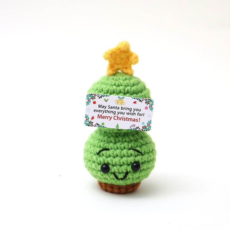 Christmas Knitted Xmas Tree Doll Positive Energy Snowman Doll Desktop Decorative Ornament Festival Gifts Party Decorative Props