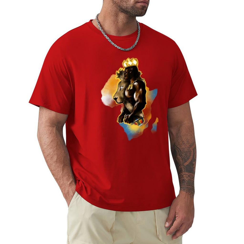 The African King T-Shirt Anime Summer Top Mens Graphic T-Shirts Big And Tall
