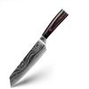 Stainless Steel Laser Grain Chef's Knife Color Wood Handle Imitation Damascus Kitchen Knife Japanese Santoku Bone Cutter Bread Fruit Knife