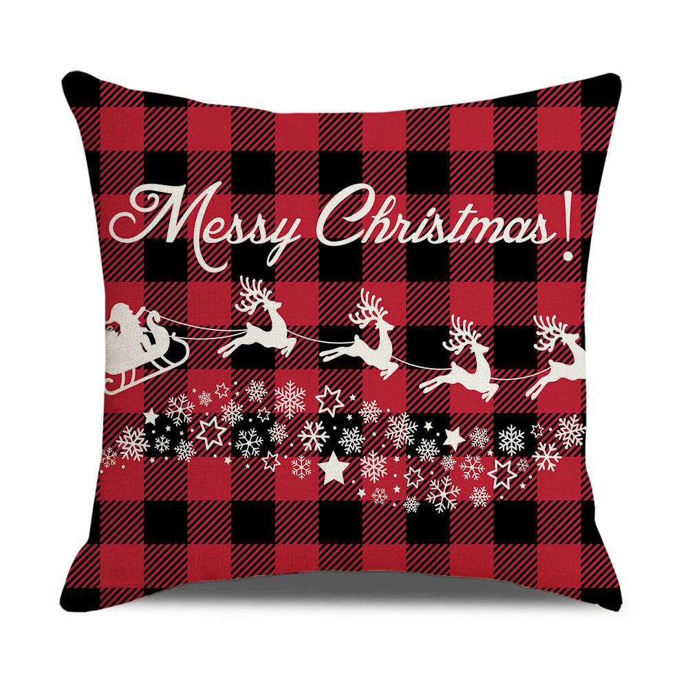 Красный клетчатый рождественский наволочка льняная наволочка для диванной подушки офисная наволочка новый стиль