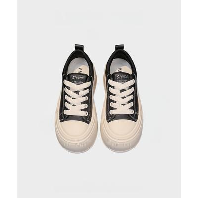 Белые туфли на толстой подошве из бисквитной ткани для женщин, для невысоких людей увеличивают рост и стройнят, ретро универсальные повседневные спортивные туфли