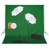 Day and Night - Day and Night Photo Studio Kit Lamps Umbrellas Background and Reflector
