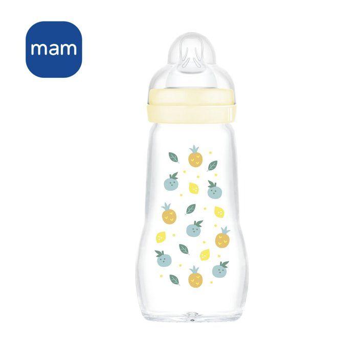 MAM Biberon Verre "Nature" - 260ml - Lin - Tétine Débit 2