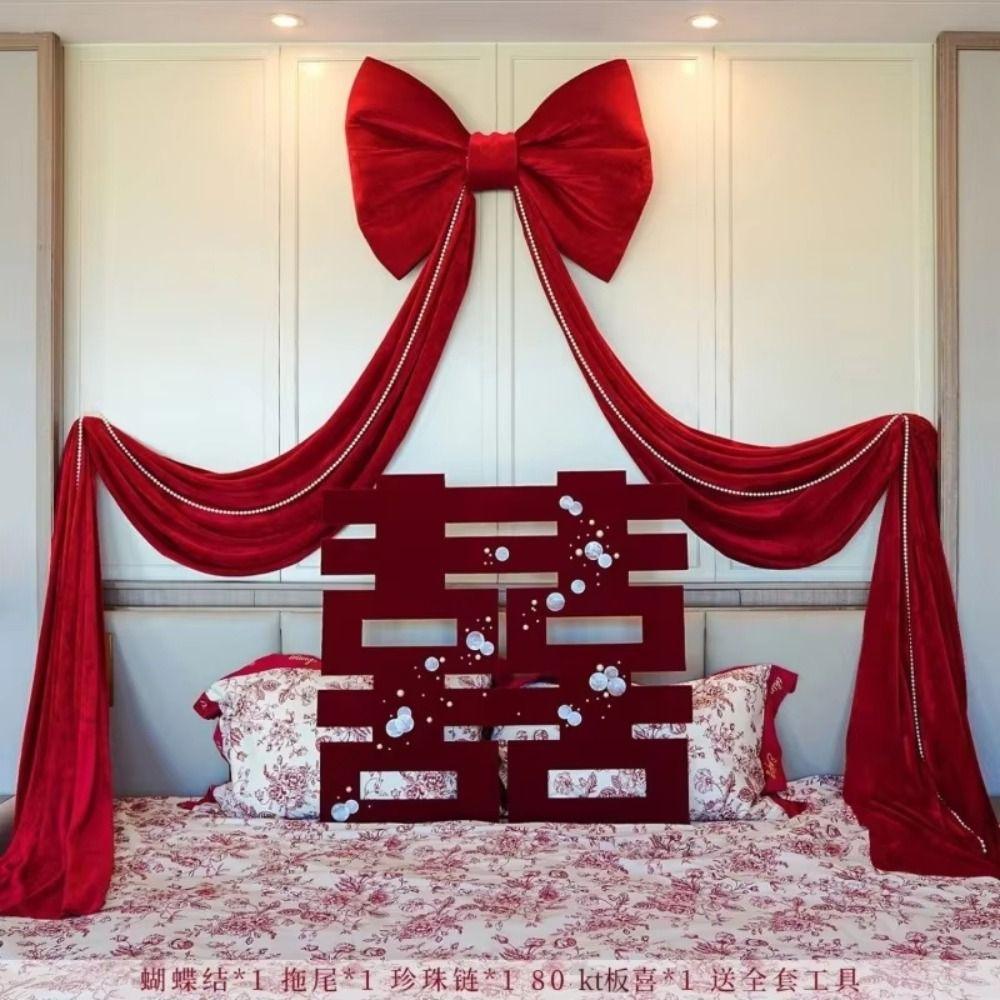 Oversized Christmas Giant Bow Handcrafted Ribbon Wall Decor Creative Large Bow Backdrop Room Decor