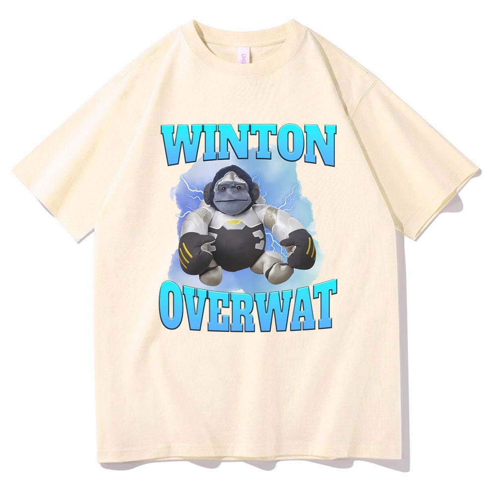 Winton Overwat Meme Funny Meme Tshirt Mens Summer Tees Men Women Fashion Oversized Streetwear Male Vintage Casual Loose Tshirt