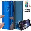 Protective Case - BOOLING - for Samsung Galaxy F22 - Blue Mirror Effect - Shockproof - Translucent Window