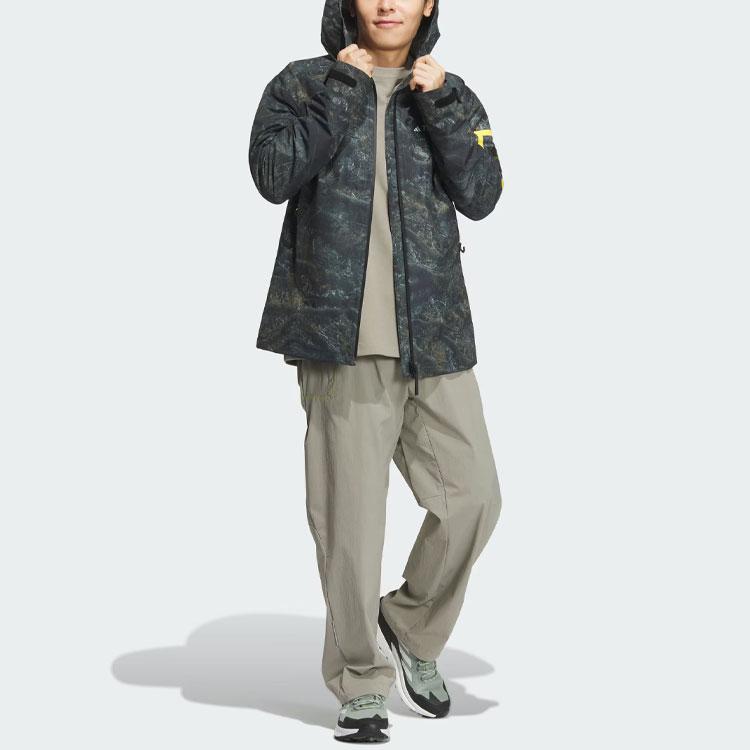 Adidas X National Geographic Allover Print Rain.Rdy Tie-Dye Уличный плащ Мужская верхняя одежда Серебристо-серый IS9511