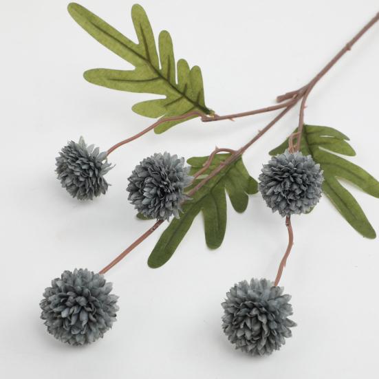 Искусственные цветы Хризантема помпон из искусственного шелка 5 голов Осенний шар Стебли хризантемы Реалистичные искусственные цветы одуванчика для свадебного домашнего декора