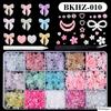 15Grids/box Mixed Resin Bowknot Nail Art Decorations 3D Acrylic Charms Kawaii Colorful Bow Rhinestone DIY Manicure Tools Parts