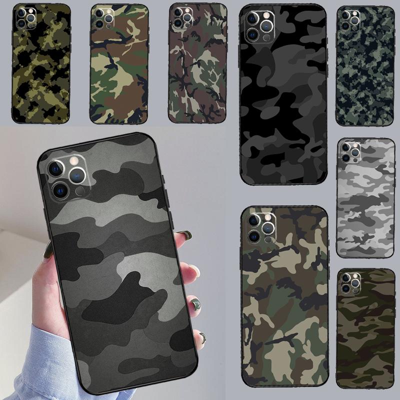 Military Army Camouflage Case For iPhone 17 Pro Max 15 14 13 11 12 16 Pro Max mini 15 16 Plus 16e 17 Air Phone Cover