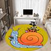 1pc Snail Ladybug Pattern Office Round Area Rug, Indoor Mat Suitable For Office, Under Office Chairs Bedroom Living Room Home Decor, Room Deco
