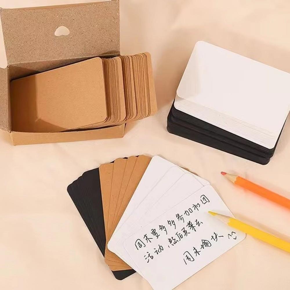 100pcs/box Colorful Kraft Paper Card Blank Message Thank You Card Writing Card  Label Bookmark