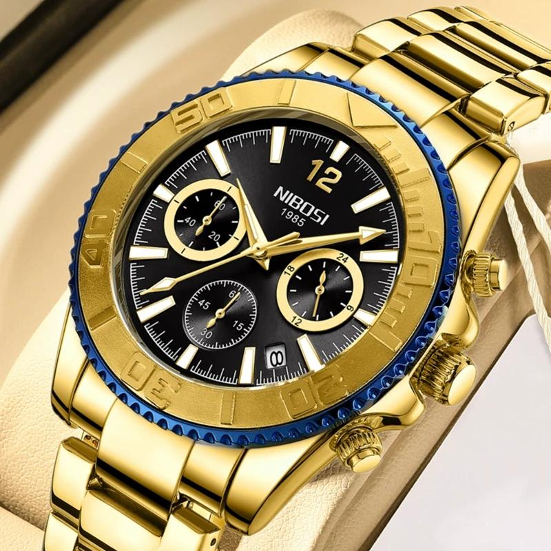 Роскошные деловые мужские часы с хронографом из нержавеющей стали с большим циферблатом, кварцевые часы с подсветкой, наручные часы Relogio Masculino