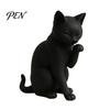 Бесшовная статуэтка кошки, черная модель, мини-фигурка-украшение, 3D-печатная матовая фигурка, декоративная для рабочего стола, прихожей, спальни