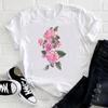(Asian Size)Tee Top Fashion T Shirt Clothing Flower Sweet 90s Cute Trend Casual Short Sleeve Women Print Lady Female Graphic T-shirt
