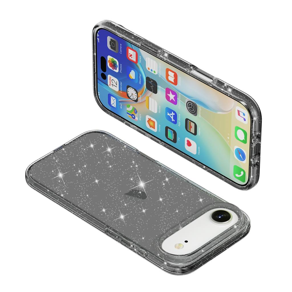 For iPhone 17 Air Case Sparkly Powder Glitter Shiny Soft TPU+Hard PC Back Cover