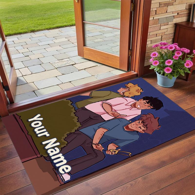 Crystal Velvet Rug Custom Name Text, Soft Non Slip Floor Mat Home DecorDie drei Fragezeichen
