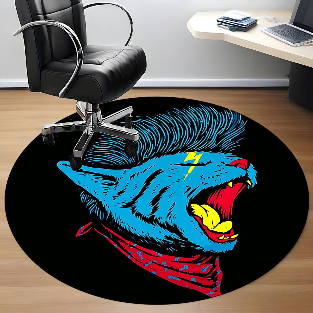 1 шт. Круглый ковер Panther Rocker для офиса, комнатный коврик, подходит для офиса, под офисные стулья, спальни, гостиной, домашнего декора, декора комнаты