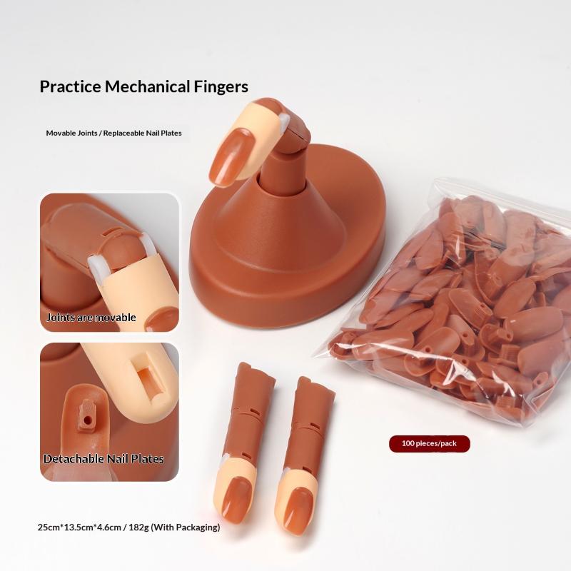 Movable Mechanical Manicure Practice Hand Detachable Beginner Fake Nails Training Set With Base