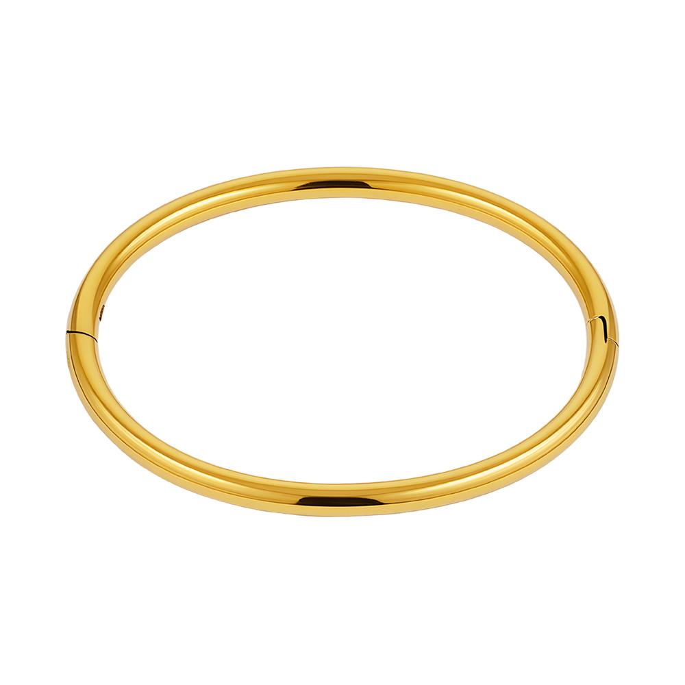Fashion 18k Gold Plated Stainless Steel Waterproof Oval Minimalist Classic Bracelet for Woman Cuff Bangle B262680