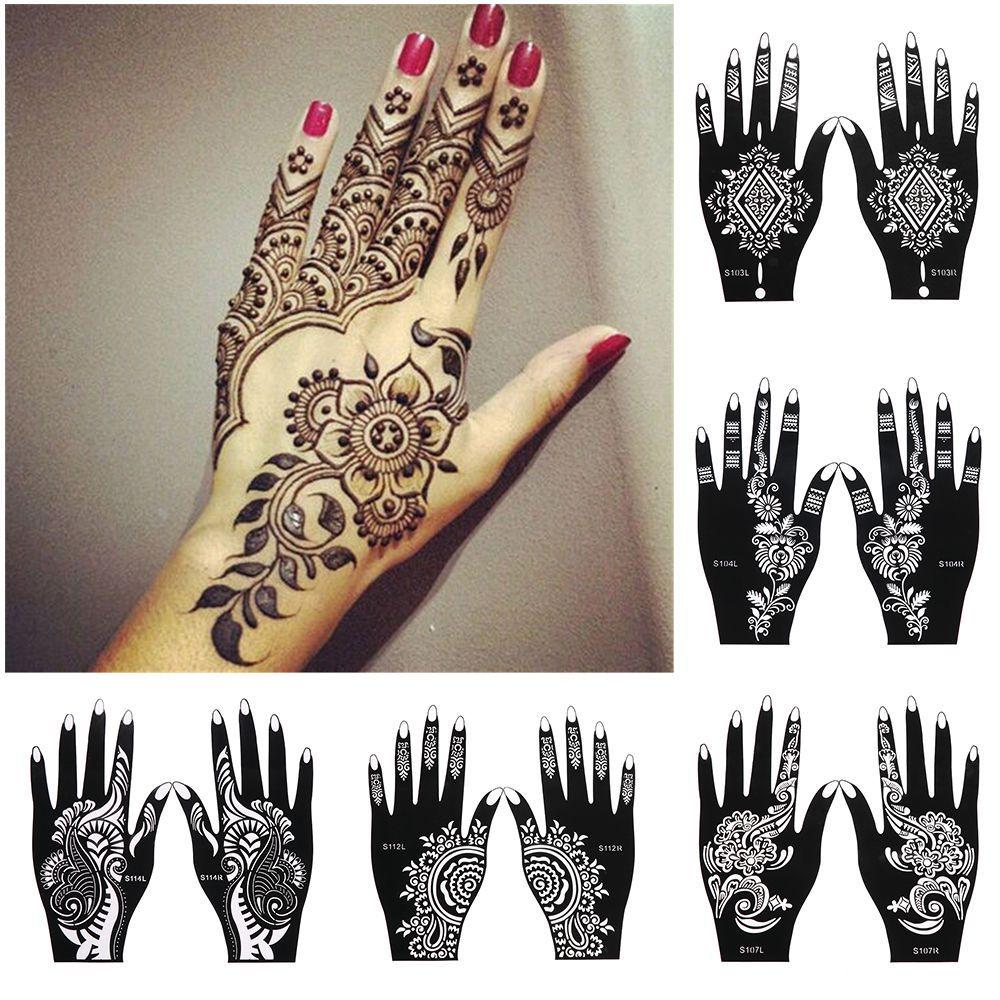 Temporary Tattoo India Flower Wedding Tool Body Art Sticker Template Henna Stencil Tattoo Stencil