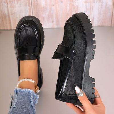 Туфли Мэри Джейн большого размера, новые весенне-осенние, с мелким вырезом, круглым носком, в европейском и американском стиле, с принтом, одинарные туфли