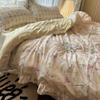Korean Princess Duvet Cover Set Skin Friendly Wash Cotton Bedding Set Of Four Pieces Lace Bedin Set Bed Sheets Comforter Cover