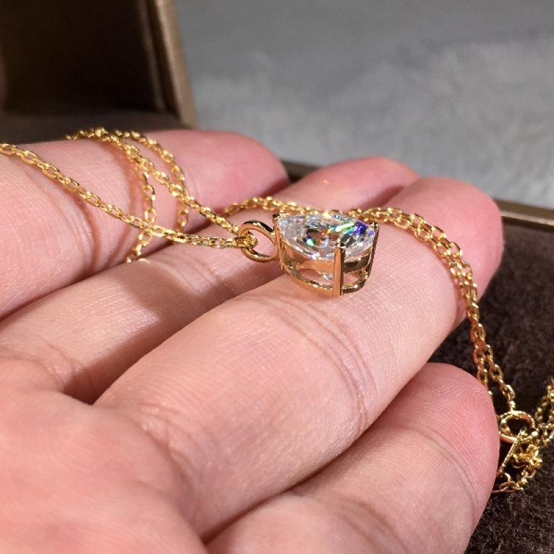 European and American wish simple water drop pear-shaped zircon pendant collarbone chain necklace retro simple jewelry