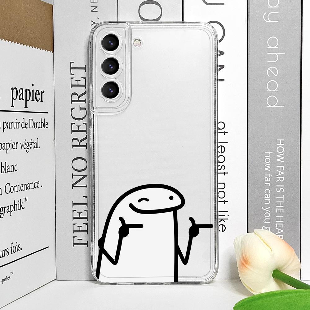 Смешной Чехол для Телефона Flork Meme для Samsung Galaxy S22 S23 S24 S25 Plus Ultra S21 FE 5G Прозрачный Мягкий Чехол Чехлы для Пары