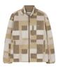 Covernat Mosaic Pattern Sherpa Jacket Beige