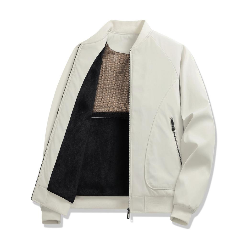 Autumn and Winter Jacket Men's Graphene Plus Velvet Thickened Jacket New Loose Baseball Collar Youth Casual Trendy Cotton Jacket