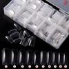 500/PCS Super Straight Nail Tip Transparent Half Cover Nail Half French Artificial Nail Tips Coffin Acrylic Fake Nail