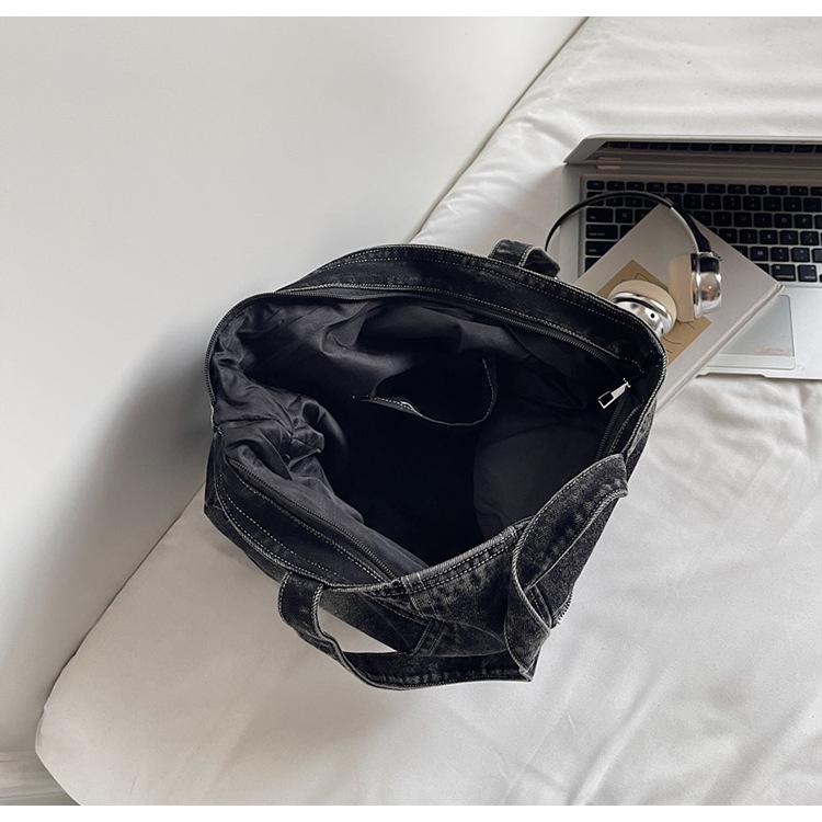 Винтажная повседневная джинсовая сумка-тоут с несколькими карманами - Модная сумка через плечо для мам 2025 года