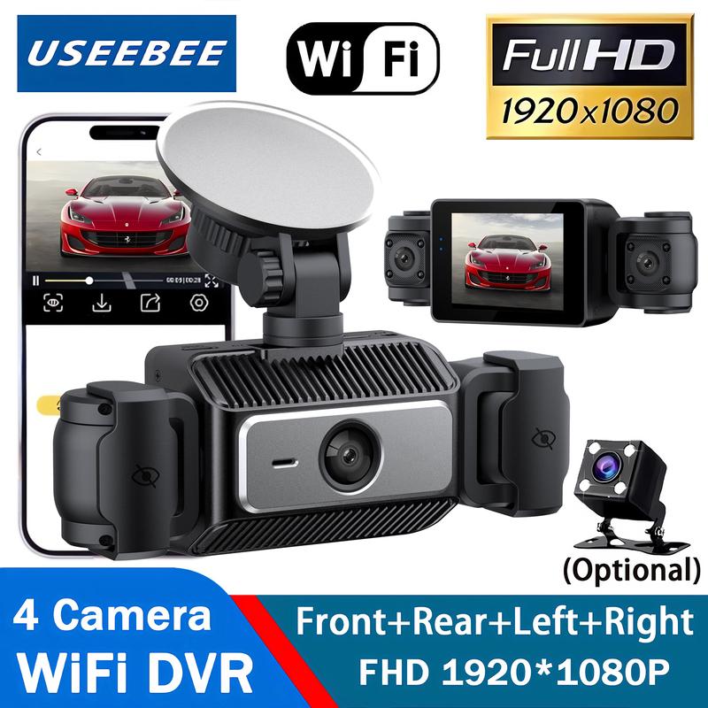 Wifi Dash Cam Vehicle DVR video recorder 4 cameras for cars black box front rear internal Night Vision Loop Recording dashcam