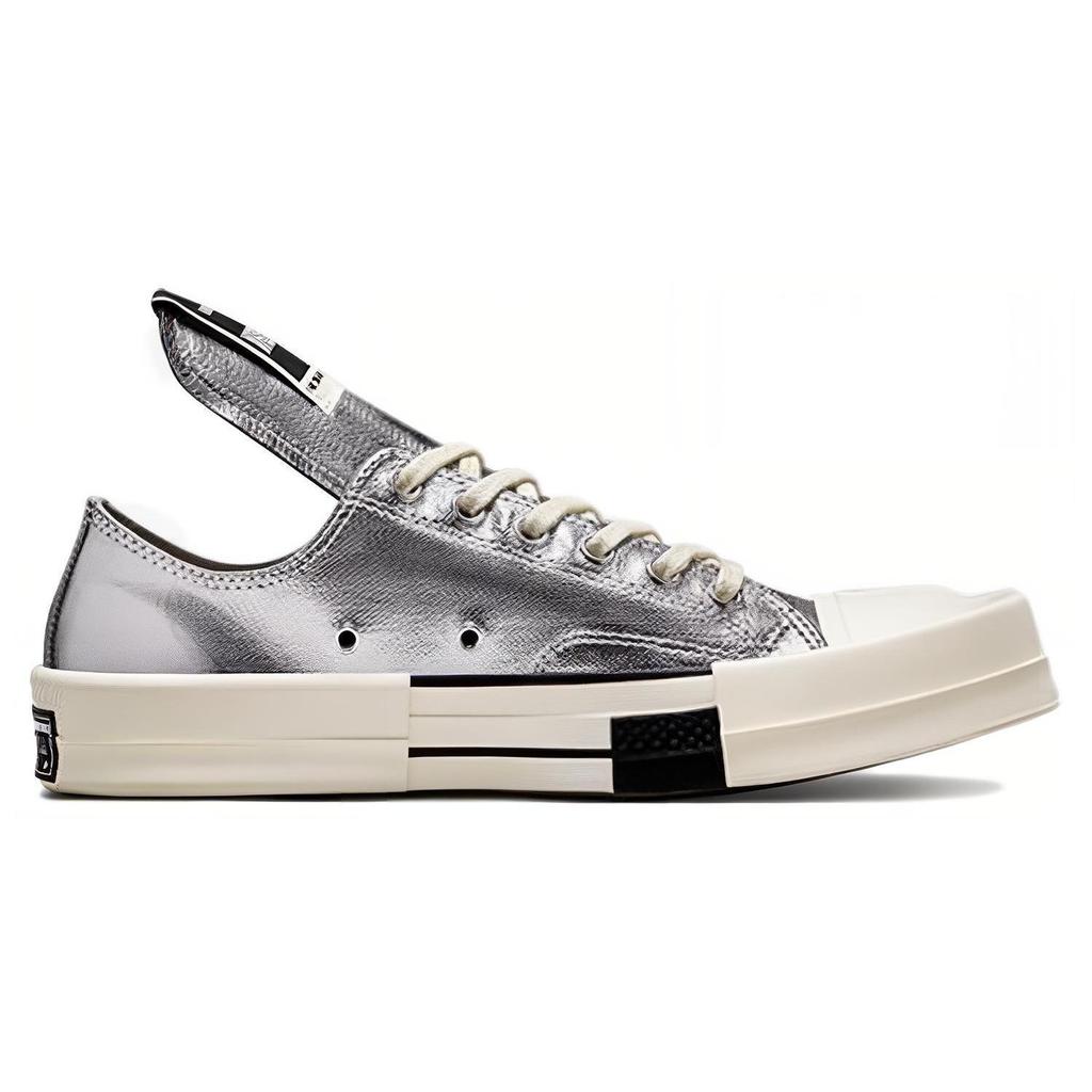 Chuck 70 Rick Owens x Chuck 70 Turbodrk Converse Низкие 'Серебряный Лак' A01292C
