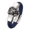 Новый панк кожаный браслет мужские ювелирные изделия из нержавеющей стали застежка браслеты мода подарок парню