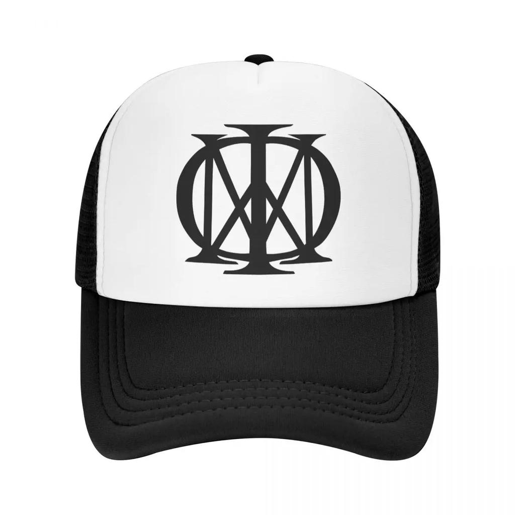 Black Dream Theater Logo Mesh Baseball Cap Unisex Fashion Hat Hat Adjustable Polyester Trucker Cap Wholesale New Trucker Caps